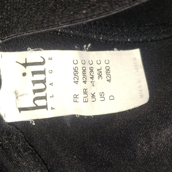 Huit Plage Minimalist Black White Trim One Piece Bathing Suit 36/L C - Picture 13 of 17